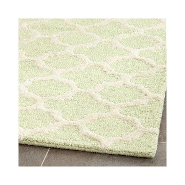 Safavieh Cambridge Hand Tufted Runner Rug- Light Green - Ivory- 2 ft. 6 in. x 10 ft. - CAM130B-210