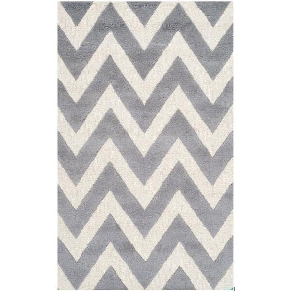 Safavieh Cambridge Hand Tufted Small Rectangle Rug- Silver - Ivory- 3 x 5 ft. - CAM139D-3