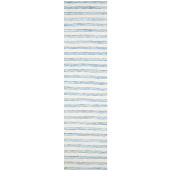 Safavieh Dhurries Hand Woven Flat Weave Runner Rug- Grey - Ivory- 2 ft. 6 in. x 10 ft. - DHU575A-210