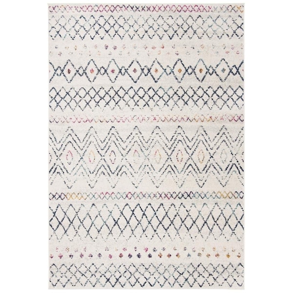 Safavieh 4 x 6 ft. Madison 700 Rectangle Power-Loomed Rug Ivory & Navy - MAD798B-4