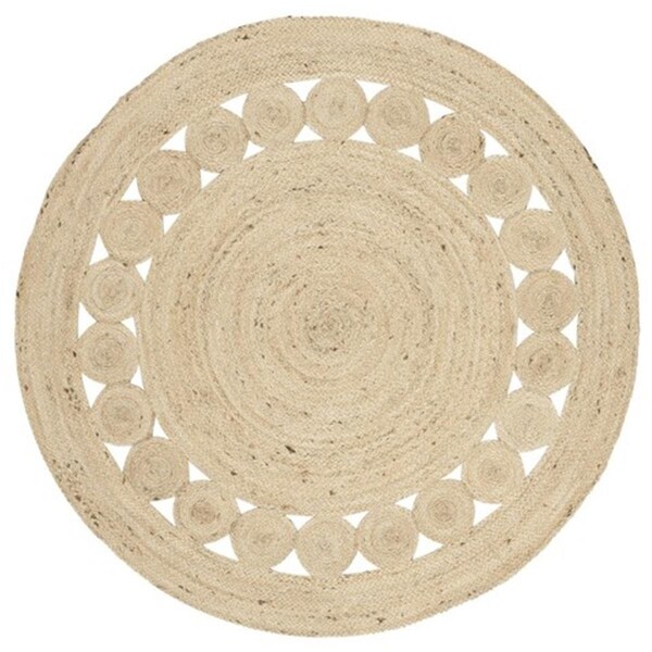Safavieh 4 x 4 ft. Round Natural Fiber Hand Woven Rug, Ivory - NF364B-4R