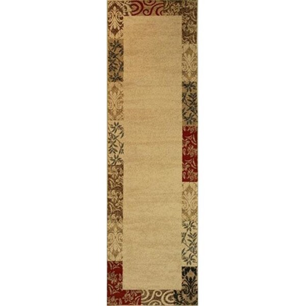 Infinity Home Infinity Home 548222 Barclay Vane Willow Damask 2 ft. 3 in. x 7 ft. 3 in. Runner Rug in Beige - 548222