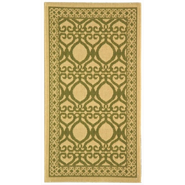 Safavieh 2 Ft. X 3 Ft. -7 In. Accent Indoor-Outdoor Courtyard- Natural And Olive- Machine Made Rug - CY3040-1E01-2