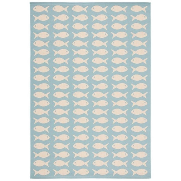 Safavieh 2 ft. x 3 ft. 7 in. Courtyard Rectangle Area Rug, Aqua & Beige - CY6013-223-2