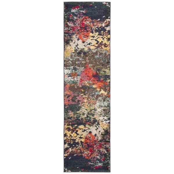 Safavieh Monaco Power Loomed Runner RugBrown & Teal 2 ft.-2 in. x 8 ft. - MNC260T-28