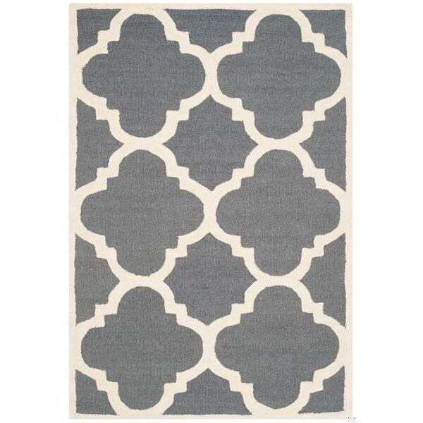 Safavieh 2 x 3 ft. Cambridge Hand Tufted Accent Area RugDark Grey & Ivory - CAM140X-2