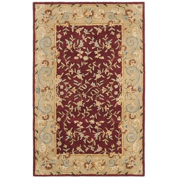 Safavieh 2 x 3 ft. Accent Traditional Bergama- Red and Dark Beige Hand Tufted Rug - BRG164A-2