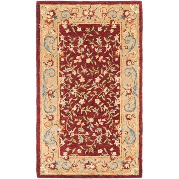Safavieh 2 x 3 ft. Accent Traditional Bergama- Red and Dark Beige Hand Tufted Rug - BRG164A-2