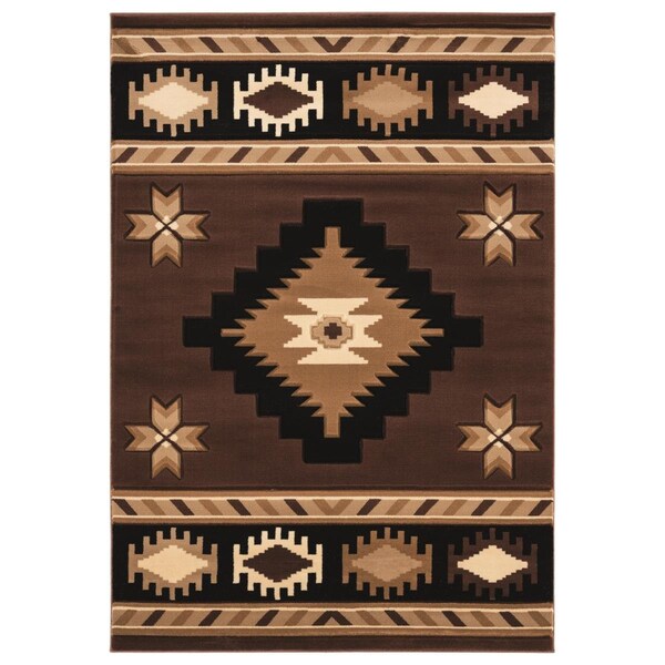 Manmade 5 ft. 3 in. x 7 ft. 6 in. Bristol Caliente Brown Rectangle Area Rug - MA2625634