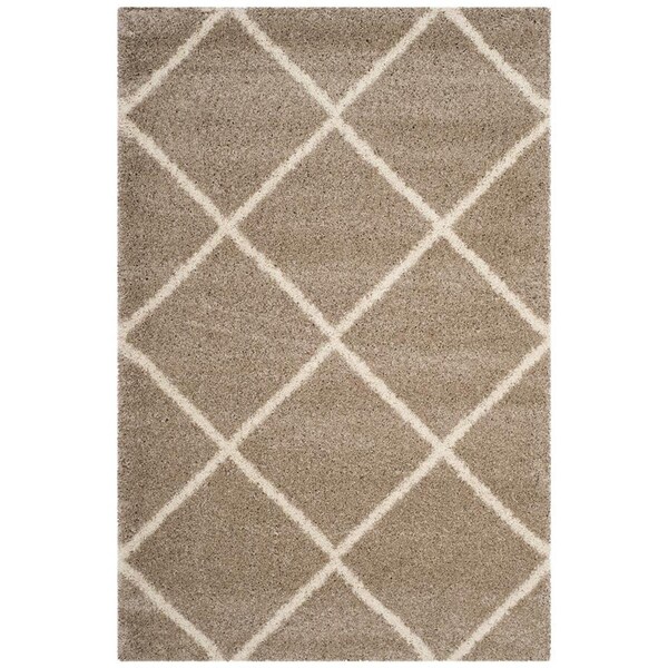 Flowers First 5 ft. 1 in. x 7 ft. 6 in. Hudson Shag Power Loomed Rug, Beige & Ivory - Medium Rectangle - FL1909639