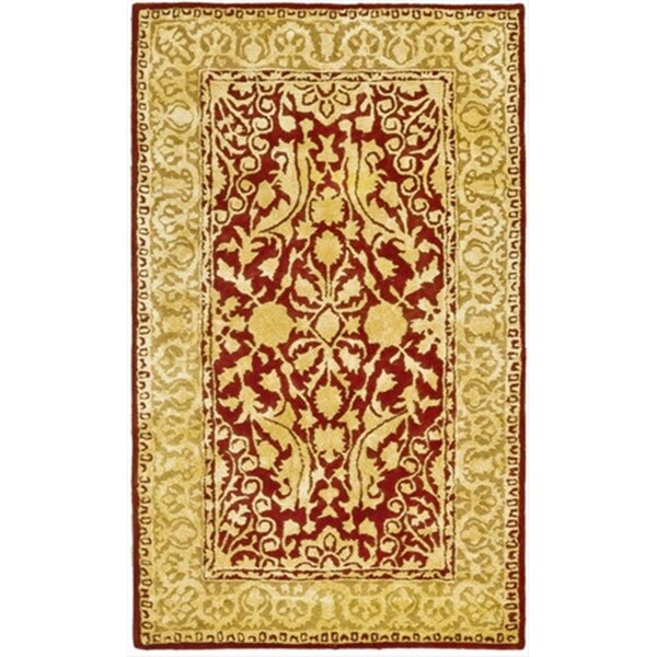 Safavieh 4 x 6 ft. Small Rectangle Traditional Silk Road Maroon and Ivory Hand Tufted Rug - SKR213G-4