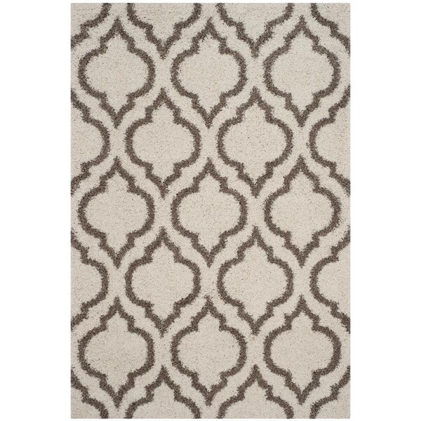Flowers First 5 ft. 1 in. x 7 ft. 6 in. Hudson Shag Power Loomed Rug, Ivory & Beige - Medium Rectangle - FL1874485