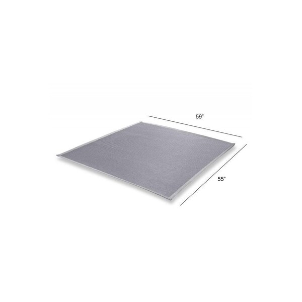 Homeroots 59 x 55 in. Light Gray Sunbrella Indoor Outdoor Small Rug - 372259