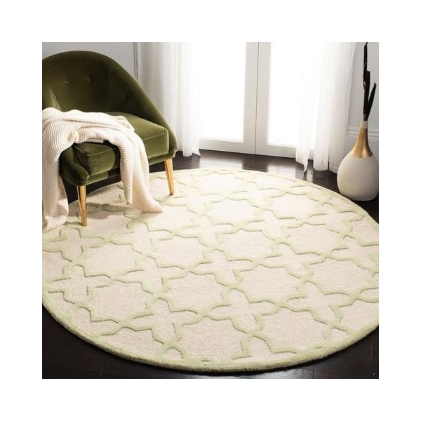 Safavieh Cambridge Hand Tufted Square RugIvory & Light Green 6 x 6 ft. - CAM125N-6SQ