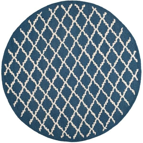 Safavieh Cambridge Hand Tufted Runner Rug- Navy - Ivory- 2 ft. 6 in. x 6 ft. - CAM137G-26