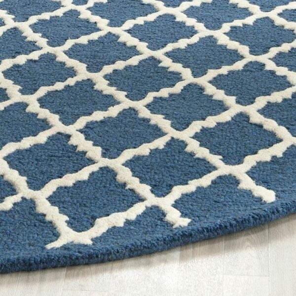 Safavieh Cambridge Hand Tufted Runner Rug- Navy - Ivory- 2 ft. 6 in. x 6 ft. - CAM137G-26