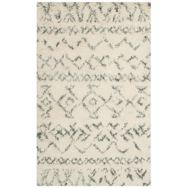 Flowers First 3 x 5 ft. Casablanca Hand Tufted Rug, Ivory & Grey - Small Rectangle - FL1892392