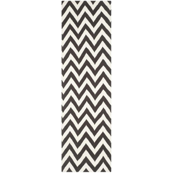 Safavieh Dhurries Hand Woven Flat Weave Runner Rug- Brown - Ivory- 2 ft. 6 in. x 12 ft. - DHU557D-212