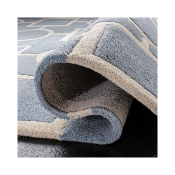 Safavieh 2 Ft. x 3 Ft. Rectangle- Contemporary Chatham Blue And Ivory Hand Tufted Rug - CHT737B-2