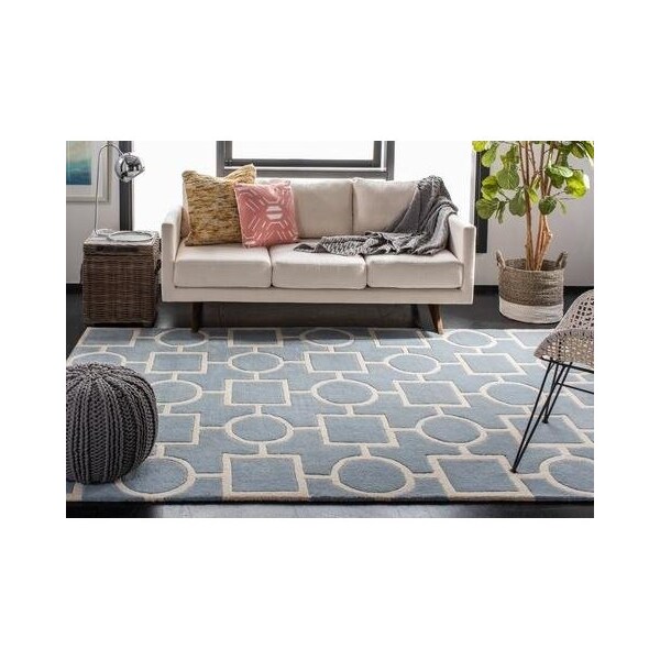Safavieh 2 Ft. x 3 Ft. Rectangle- Contemporary Chatham Blue And Ivory Hand Tufted Rug - CHT737B-2