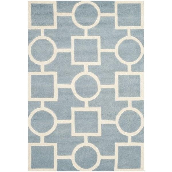 Safavieh 2 Ft. x 3 Ft. Rectangle- Contemporary Chatham Blue And Ivory Hand Tufted Rug - CHT737B-2
