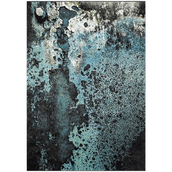 Flowers First 8 x 10 ft. Glacier Power Loomed Area Rug, Blue & Multi Color - Large Rectangle - FL1862544