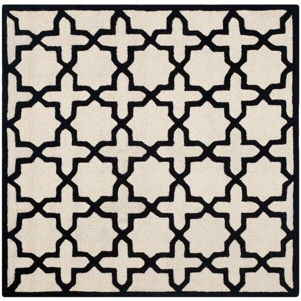 Safavieh Cambridge Hand Tufted Rectangle RugIvory & Black 4 x 6 ft. - CAM125W-4