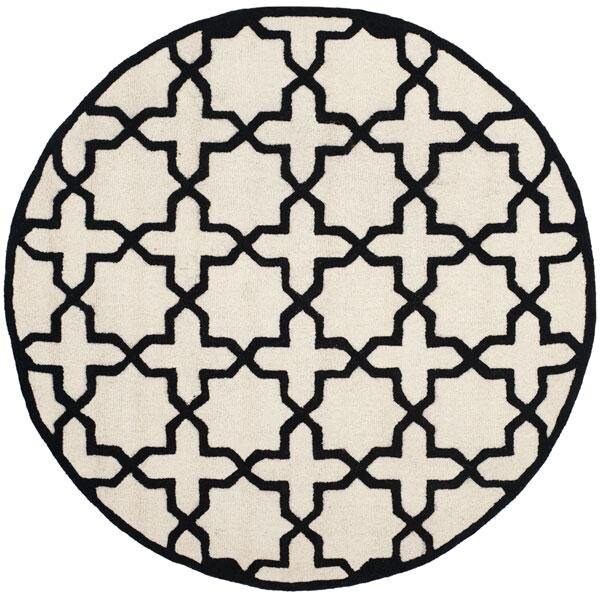 Safavieh Cambridge Hand Tufted Rectangle RugIvory & Black 4 x 6 ft. - CAM125W-4