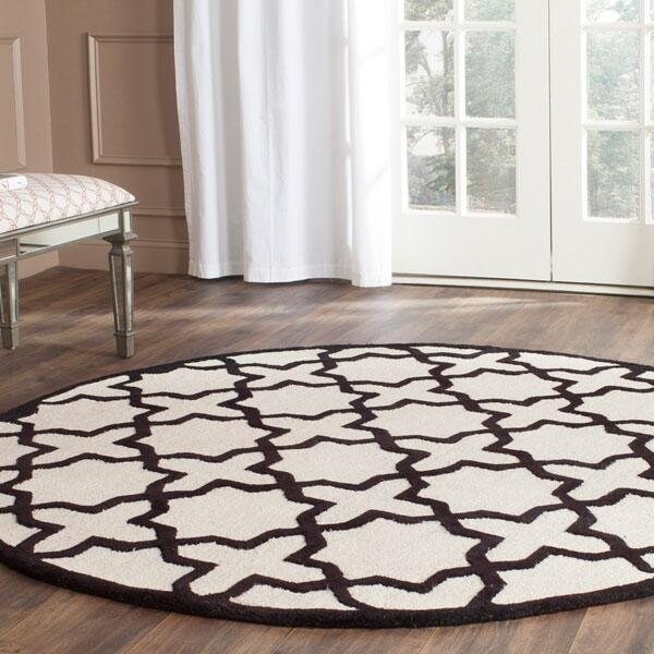 Safavieh Cambridge Hand Tufted Rectangle RugIvory & Black 4 x 6 ft. - CAM125W-4