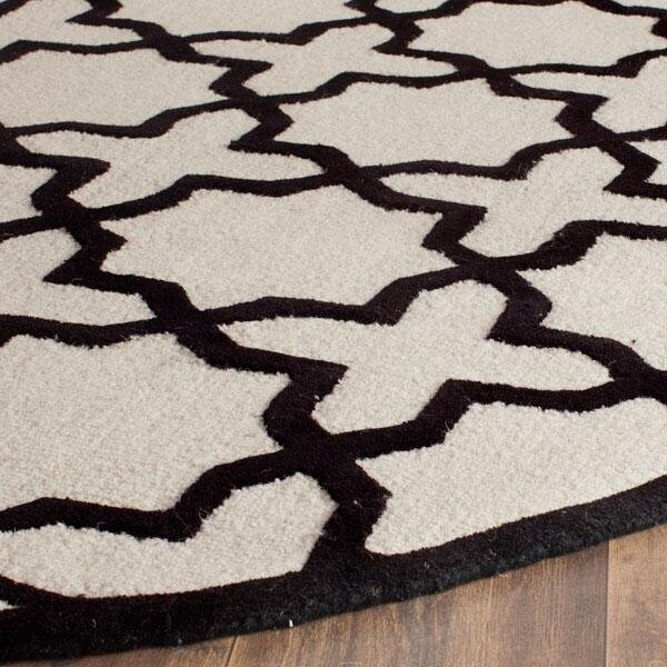 Safavieh Cambridge Hand Tufted Rectangle RugIvory & Black 4 x 6 ft. - CAM125W-4