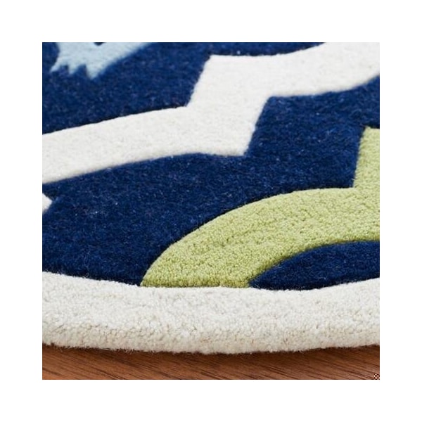 Safavieh Chatham Hand Tufted Rectangle Rug- Dark Blue - Multi- 2 ft. 3 in. x 11 ft. - CHT747C-211