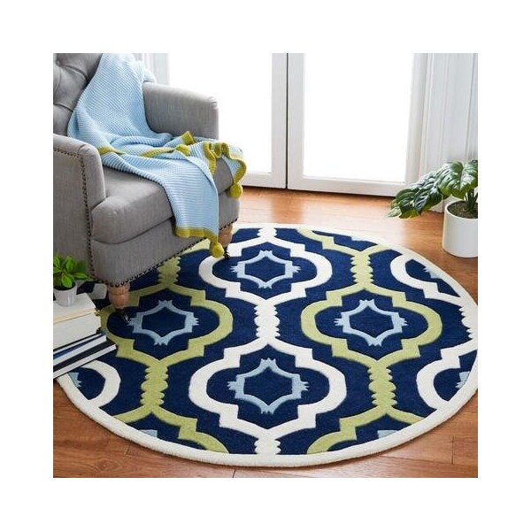 Safavieh Chatham Hand Tufted Rectangle Rug- Dark Blue - Multi- 2 ft. 3 in. x 11 ft. - CHT747C-211