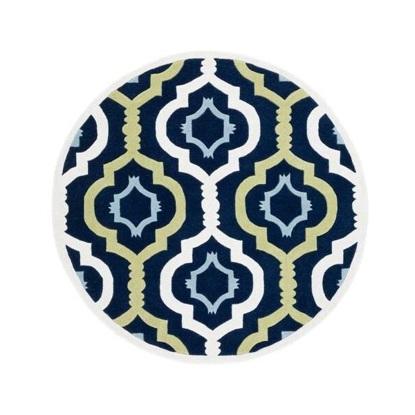 Safavieh Chatham Hand Tufted Rectangle Rug- Dark Blue - Multi- 2 ft. 3 in. x 11 ft. - CHT747C-211