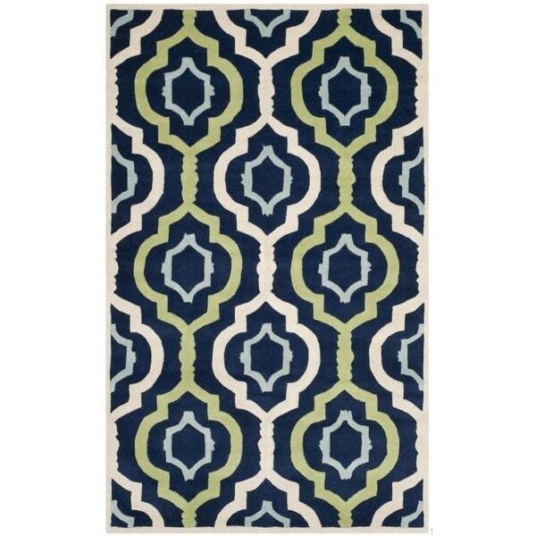 Safavieh Chatham Hand Tufted Rectangle Rug- Dark Blue - Multi- 2 ft. 3 in. x 11 ft. - CHT747C-211