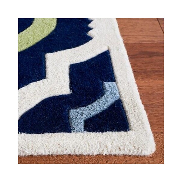 Safavieh Chatham Hand Tufted Rectangle Rug- Dark Blue - Multi- 2 ft. 3 in. x 11 ft. - CHT747C-211