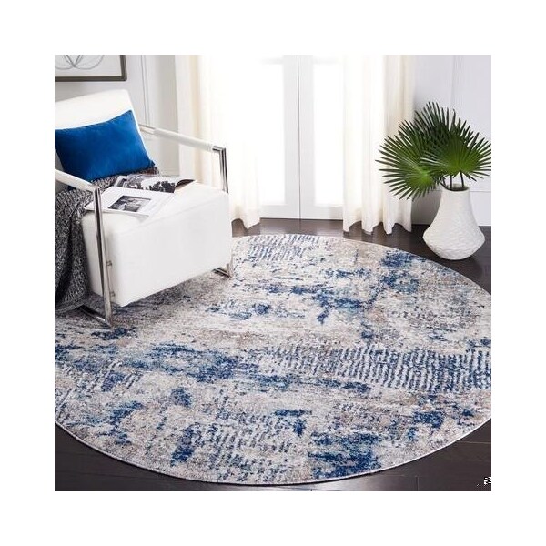 Safavieh 4 x 6 ft. Aston 700 Rectanglar Modern Contemporary Rug Grey & Navy - ASN712F-4