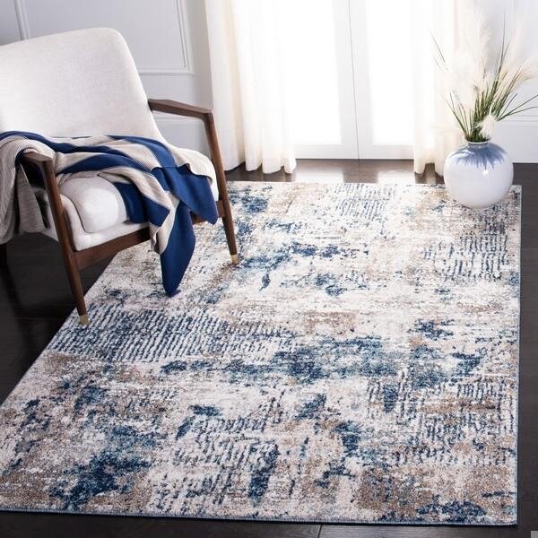 Safavieh 4 x 6 ft. Aston 700 Rectanglar Modern Contemporary Rug Grey & Navy - ASN712F-4