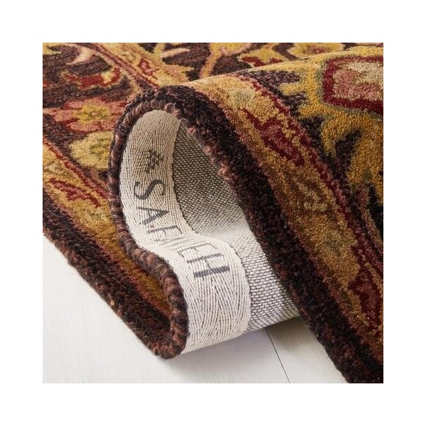 Safavieh 8 ft.-3 in. x 11 ft. Large Rectangle Traditional Antiquity- Dark Plum and Gold Hand Tufted Rug - AT51B-9