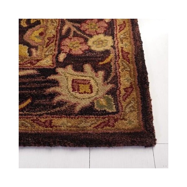 Safavieh 8 ft.-3 in. x 11 ft. Large Rectangle Traditional Antiquity- Dark Plum and Gold Hand Tufted Rug - AT51B-9