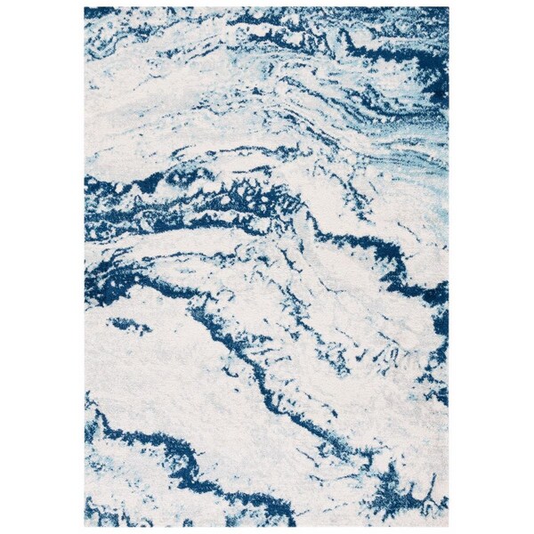 Safavieh 9 x 12 ft. Tulum Contemporary Power Loomed Rectangle Rug Ivory & Blue - TUL276B-9
