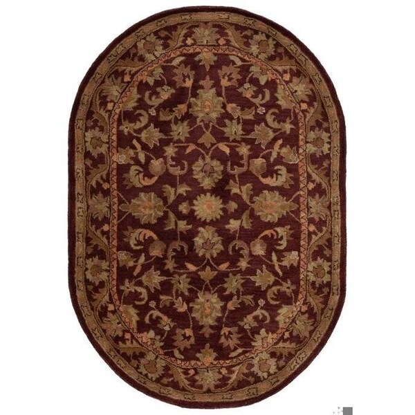 Safavieh 4 x 6 ft. Small Rectangle Traditional Antiquity- Wine and Gold Hand Tufted Rug - AT52B-4
