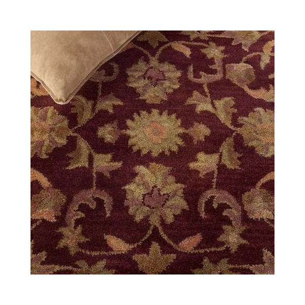 Safavieh 4 x 6 ft. Small Rectangle Traditional Antiquity- Wine and Gold Hand Tufted Rug - AT52B-4