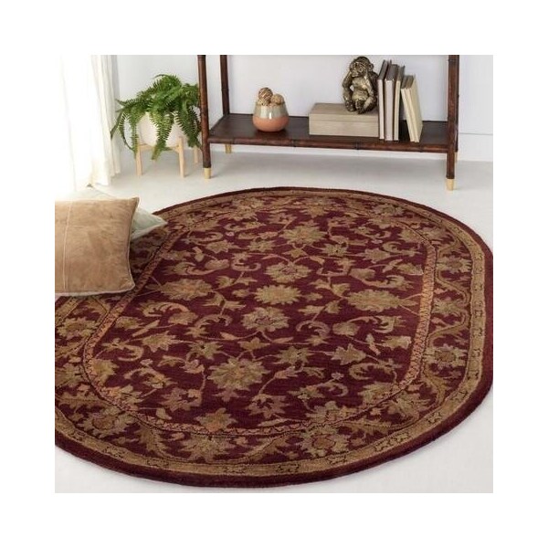 Safavieh 4 x 6 ft. Small Rectangle Traditional Antiquity- Wine and Gold Hand Tufted Rug - AT52B-4