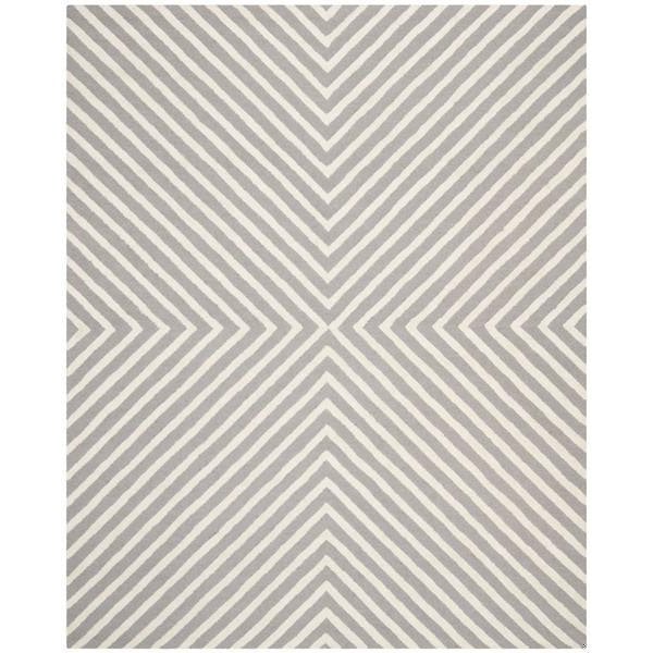 Safavieh Cambridge Hand Tufted Large Rectangle Rug- Silver - Ivory- 8 x 10 ft. - CAM129D-8