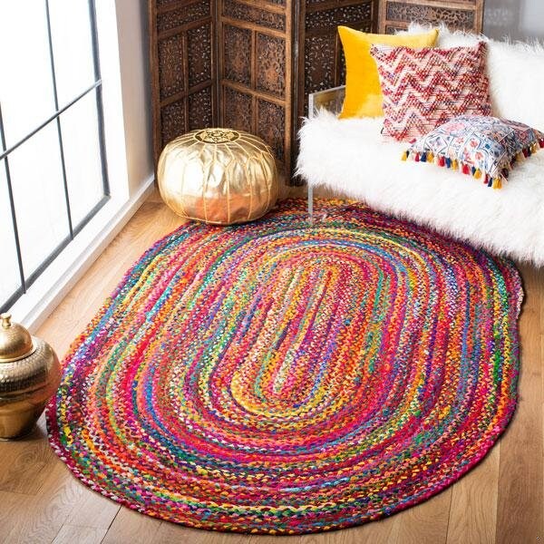 Safavieh Braided Hand Woven Large Rectangle Area Rug, Red and Multicolor - 8 x 10 ft. - BRD210A-8