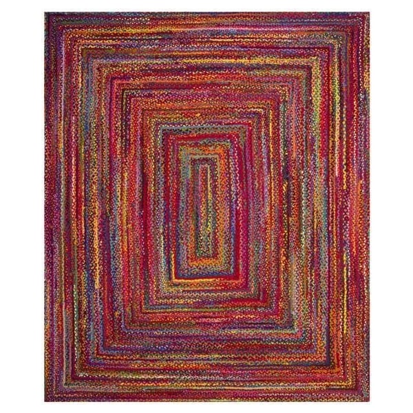Safavieh Braided Hand Woven Large Rectangle Area Rug, Red and Multicolor - 8 x 10 ft. - BRD210A-8