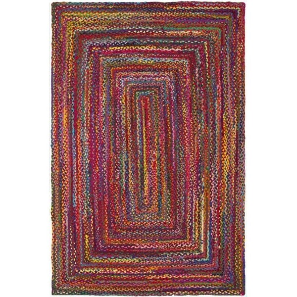 Safavieh Braided Hand Woven Large Rectangle Area Rug, Red and Multicolor - 8 x 10 ft. - BRD210A-8