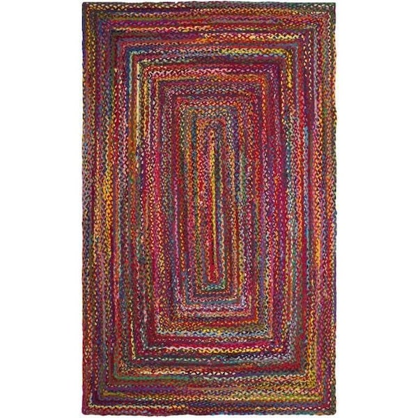 Safavieh Braided Hand Woven Large Rectangle Area Rug, Red and Multicolor - 8 x 10 ft. - BRD210A-8