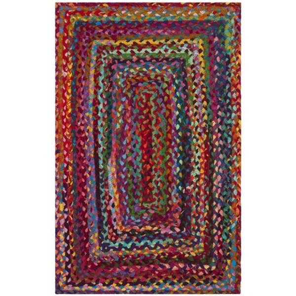 Safavieh Braided Hand Woven Large Rectangle Area Rug, Red and Multicolor - 8 x 10 ft. - BRD210A-8