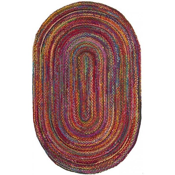 Safavieh Braided Hand Woven Large Rectangle Area Rug, Red and Multicolor - 8 x 10 ft. - BRD210A-8